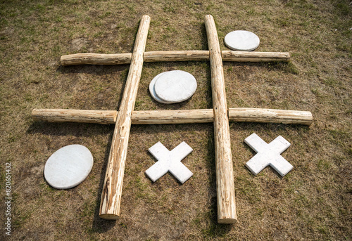 Lawn game and sign giant Tic Tac Toe for outdoor or wedding fun