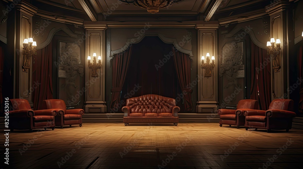 Interior of a luxury hotel. AI generated art illustration. Interior of a luxury hotel. AI generated art illustration.