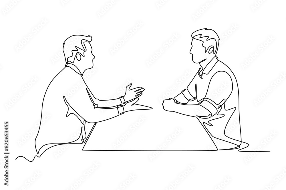 Client and customer concept. Single line draw design vector graphic illustration. Client and customer concept. Single line draw design vector graphic illustration.