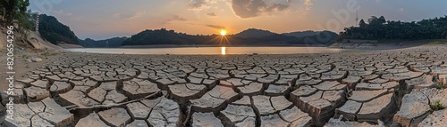 Craft a poem capturing the desolation of a driedup riverbed ,The images are of high quality and clarity