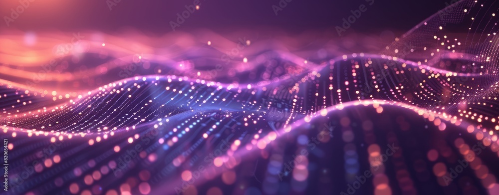 Abstract technological landscape featuring elements of augmented ...