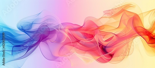 Colorful abstract background with waves smoke transparent smooth. Colorful bright abstract lines effect.