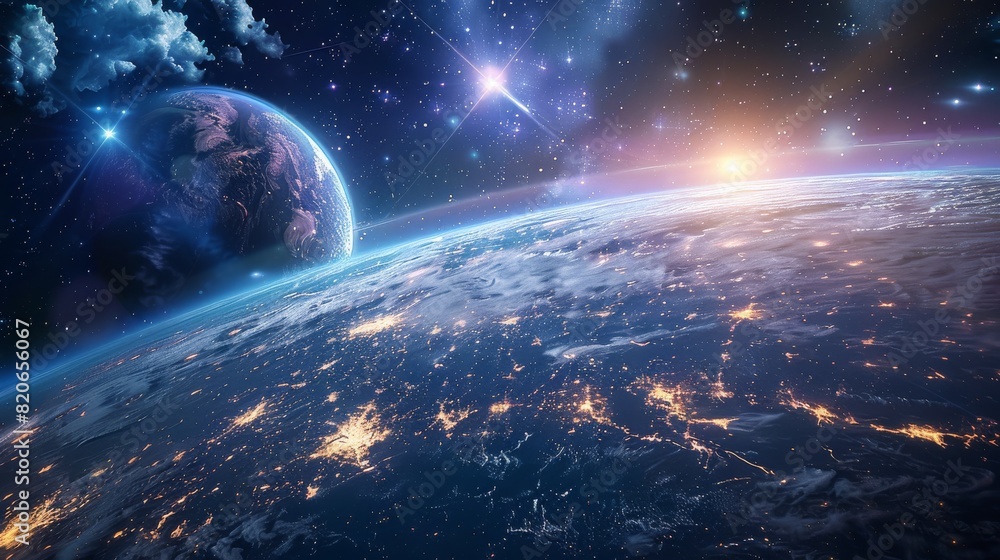 Obraz premium Floating in space. Generative AI.