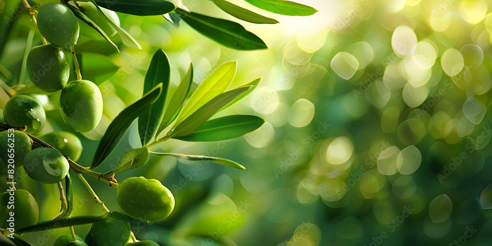 Green olives on a tree on sunrise natural food harvest farming concept
Green olives on a tree on sunrise natural food harvest farming concept