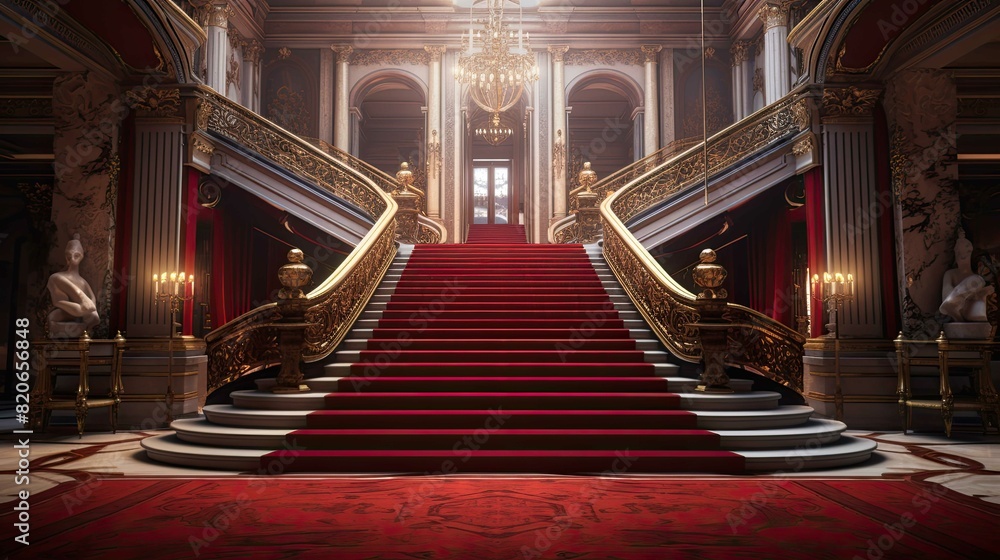 Red carpet in the church. AI generated art illustration. Red carpet in the church. AI generated art illustration.