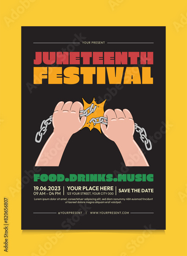 Retro Juneteenth Festival Poster Design photo