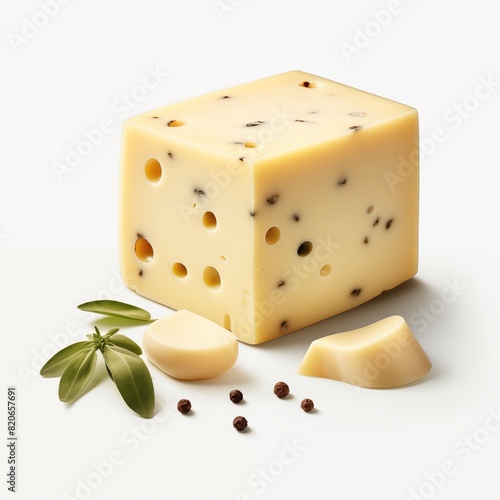 Pepper Jack Cheese isolated on transparent background 