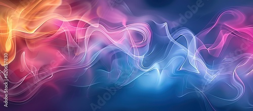 Abstract background with colorful smoke waves, vibrant color.