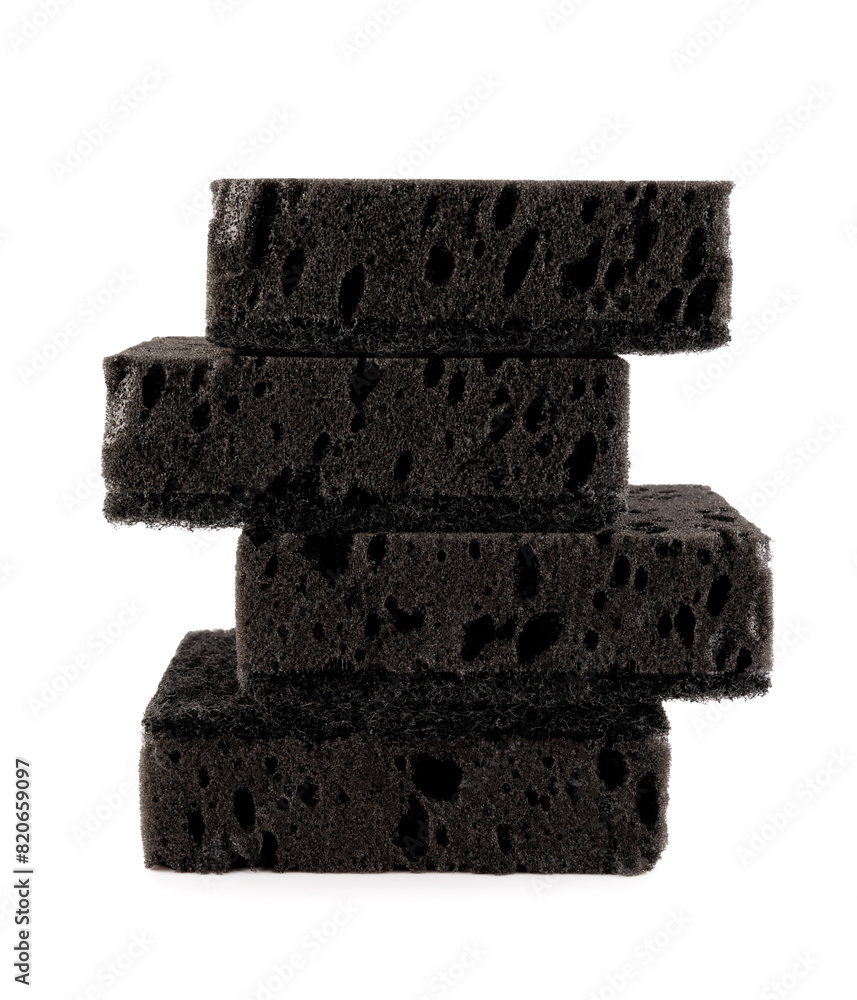 Sponge for washing dishes . Completely black household sponge. Sponge for washing dishes . Completely black household sponge.