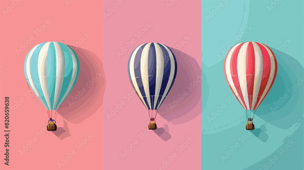 Air balloons on color background Vector illustration