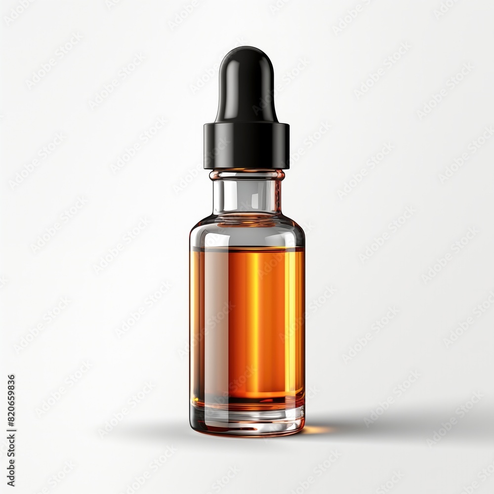 Fototapeta premium serum filled glass bottle realistic isolated on transparent background