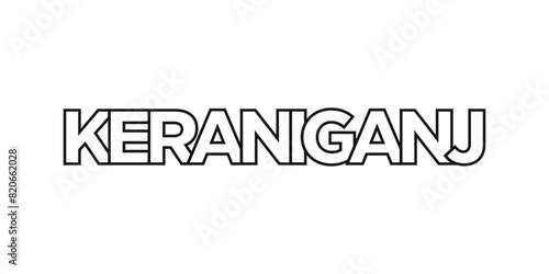 Keraniganj in the Bangladesh emblem. The design features a geometric style, vector illustration with bold typography in a modern font. The graphic slogan lettering.