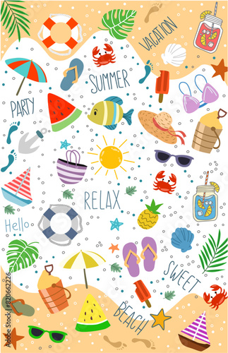 Summer element vacation wallpaper's on the beach