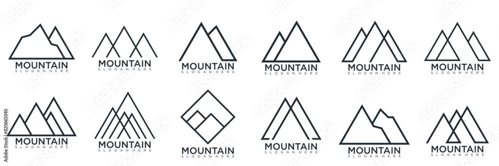 mountain logo design, collection template with luxury concept, icons, emblem, background mountain logo design, collection template with luxury concept, icons, emblem, background