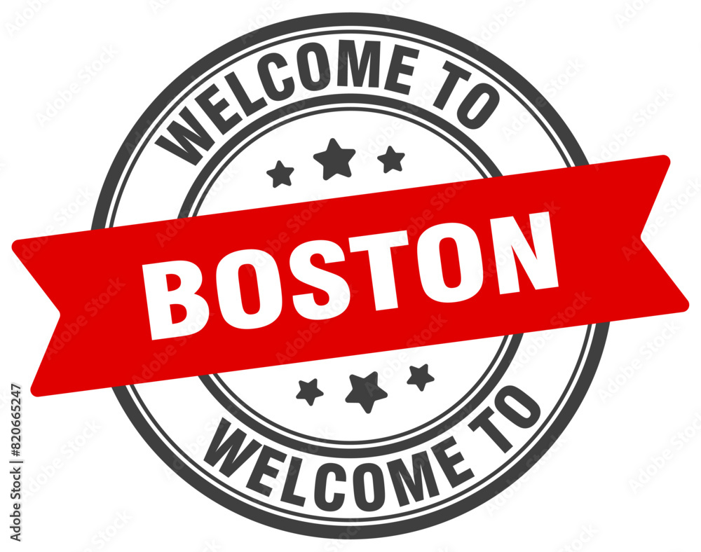 Fototapeta premium Welcome to Boston stamp. Boston round sign