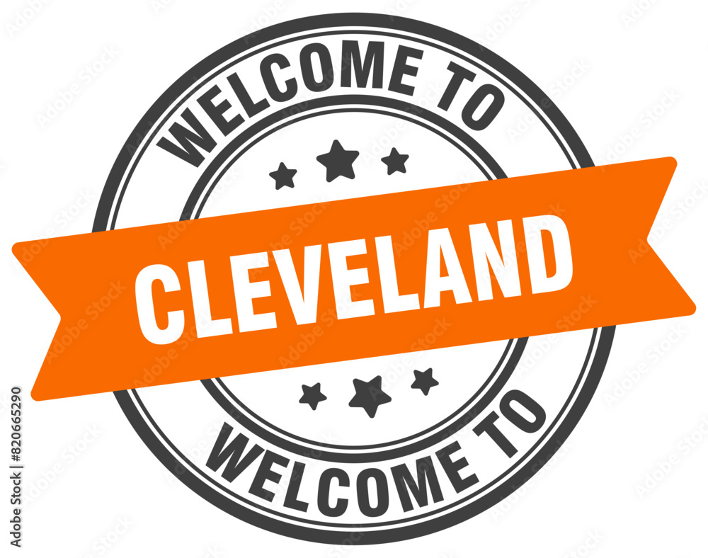 Welcome to Cleveland stamp. Cleveland round sign