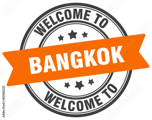 Welcome to Bangkok stamp. Bangkok round sign