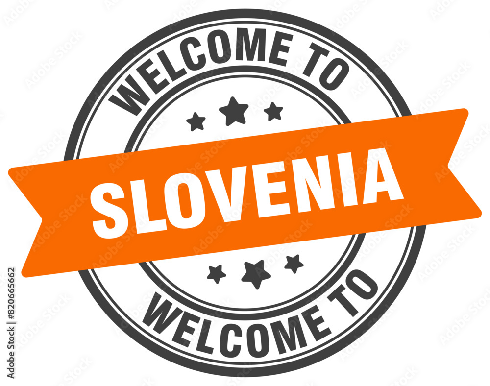 Welcome to Slovenia stamp. Slovenia round sign Welcome to Slovenia stamp. Slovenia round sign