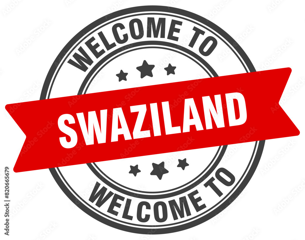 Welcome to Swaziland stamp. Swaziland round sign Welcome to Swaziland stamp. Swaziland round sign