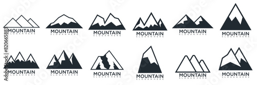 mountain logo design  collection template with luxury concept  icons  emblem  background