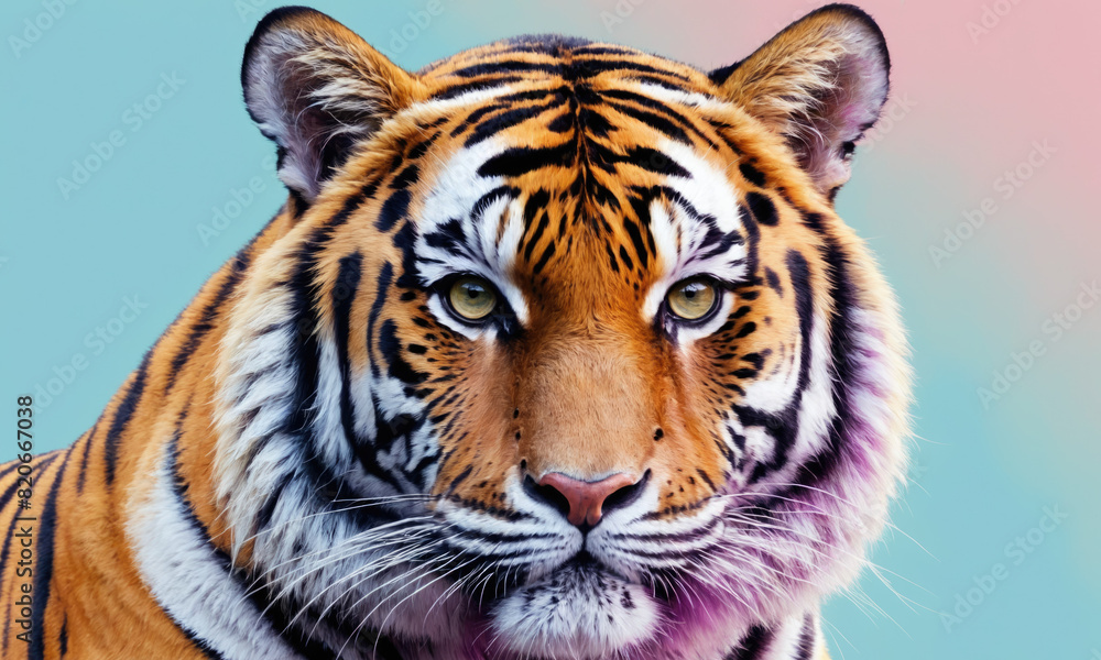 Fantasy Illustration of a wild animal tiger. Digital art style wallpaper background. Fantasy Illustration of a wild animal tiger. Digital art style wallpaper background.