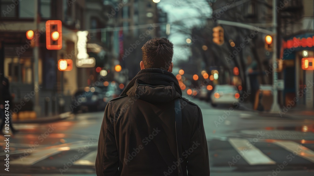 man on a city street man on a city street