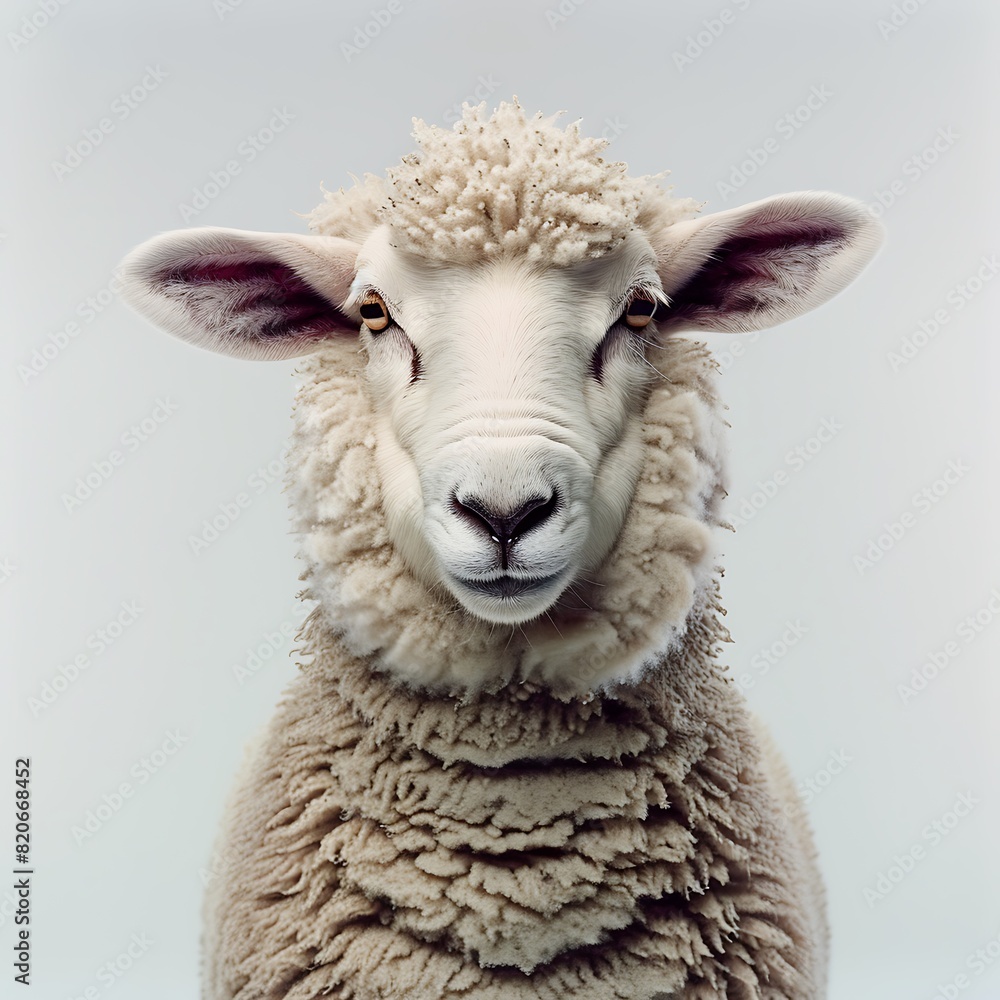Obraz premium a photo of a cute sheep, close up