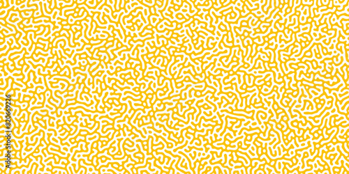 yellow and white turing pattern. Reaction diffusion or turing pattern vector design. Abstract turing organic wallpaper background. Turing generative design Generative algorithm psychedelic background.