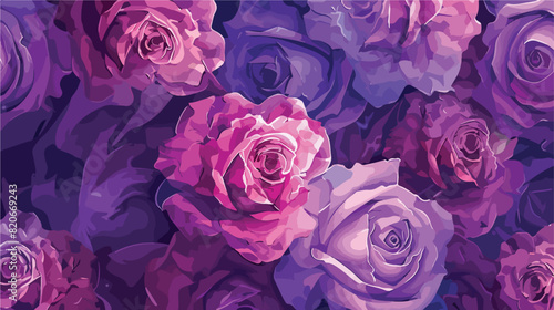 Beautiful pink purple rose watercolor pattern for background