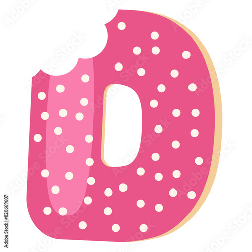 Letter D Bitten Donut