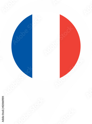 France Flag Map Pinpoint Illustration