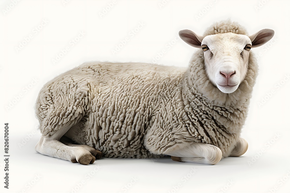 Fototapeta premium a photo of a cute sheep, close up