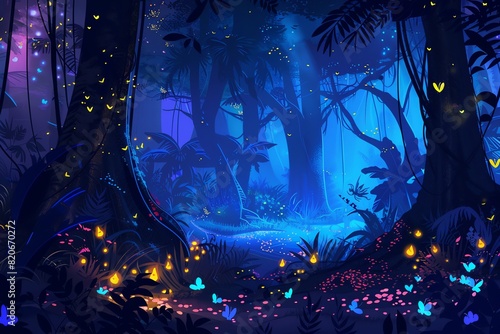 fairy painting jungle background scene