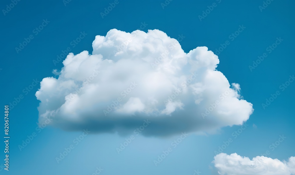 A large white cloud against a bright blue sky , Generative AI A large white cloud against a bright blue sky , Generative AI