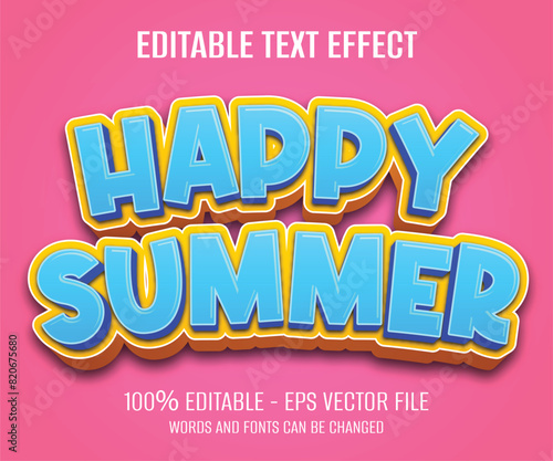 happy summer text effect