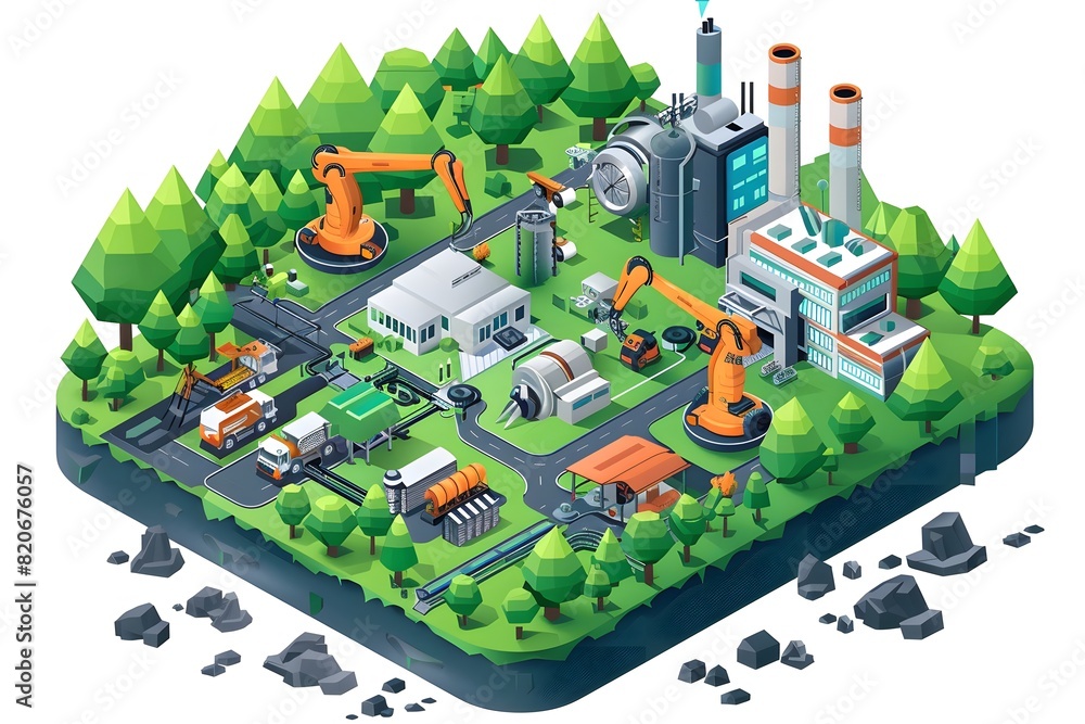 A dramatic view of an Environmental Health and Safety Specialist overseeing a seamless integration of safety measures in an Industry 5.0 smart factory. 3D, Printing, Illustrat, AI. A dramatic view of an Environmental Health and Safety Specialist overseeing a seamless integration of safety measures in an Industry 5.0 smart factory. 3D, Printing, Illustrat, AI.