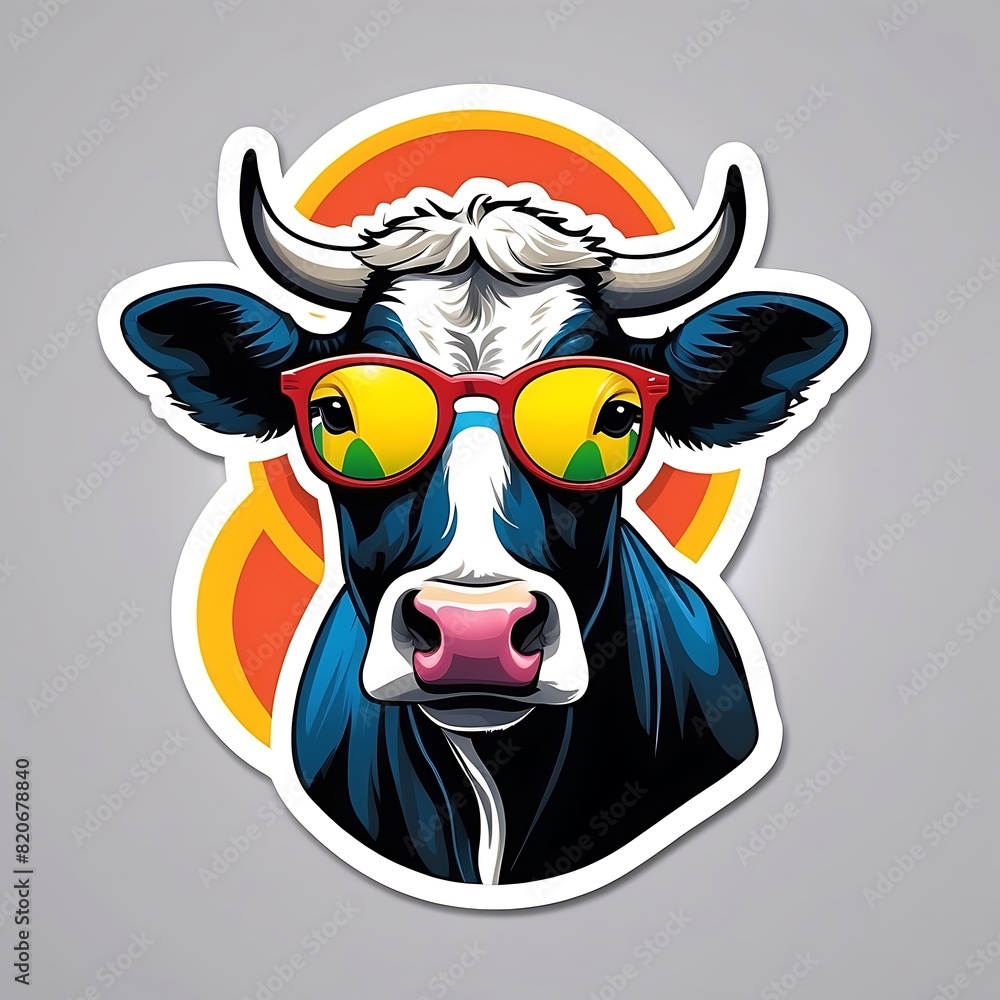 Fototapeta premium a colorfull cow face illustrations