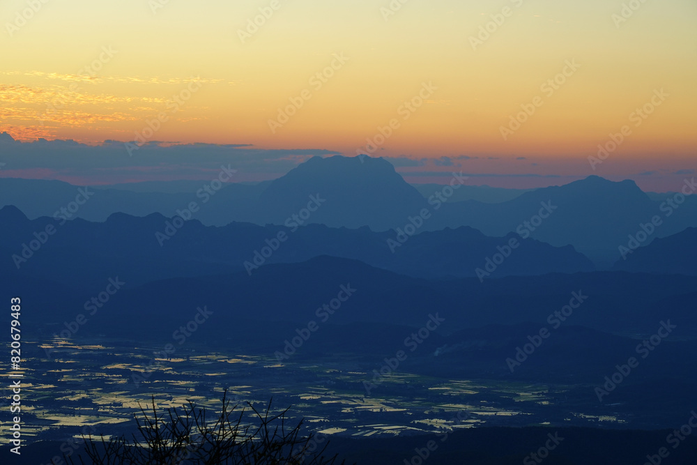 Fototapeta premium Doi luang chiang dao and Sunset in Chiang mai province, Thailand.