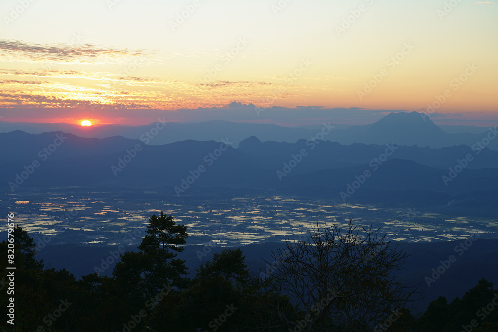 Doi luang chiang dao and Sunset in Chiang mai province, Thailand.