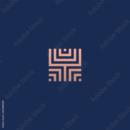 Letter Y logo in abstract geometric square pattern.