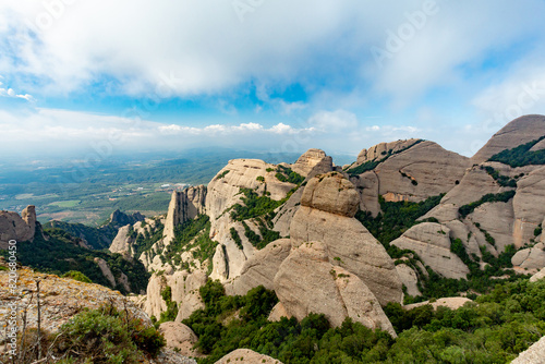 Montserrat Abbey and mountain near Barcelona, Spain	 photo