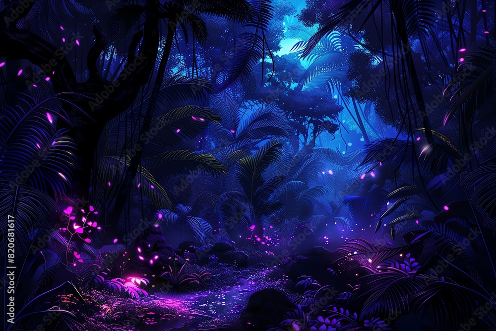 Naklejka premium Enchanted Rainforest background