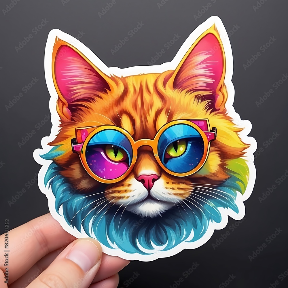 a colorfull cat face illustrations a colorfull cat face illustrations