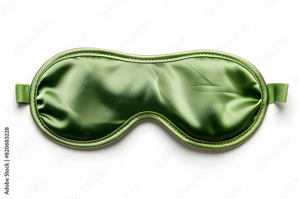 Green Sleeping mask, top view, isolated on white background Green Sleeping mask, top view, isolated on white background