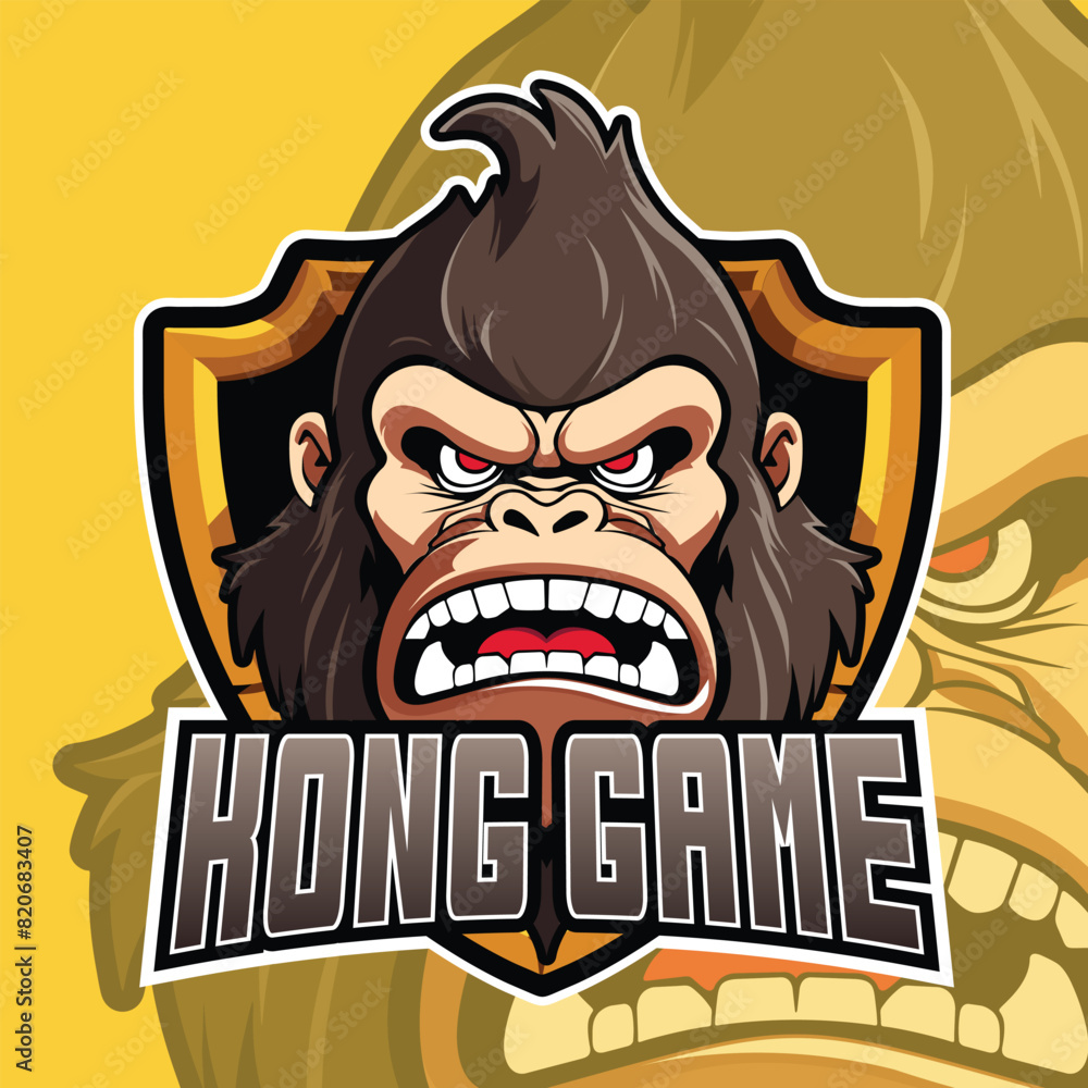 Fototapeta premium Esport Gaming Mobile Logo design King Kong 