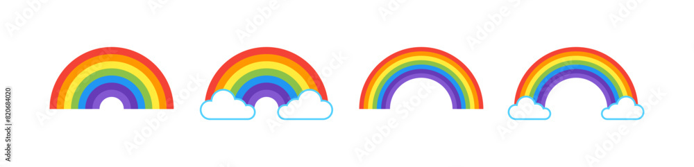Rainbow icon set. Flat Style. Vector icons Rainbow icon set. Flat Style. Vector icons