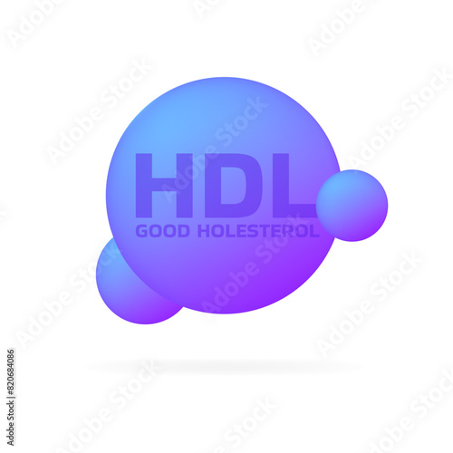 HDL Good Holesterol banner icon. Flat style. Vector icon