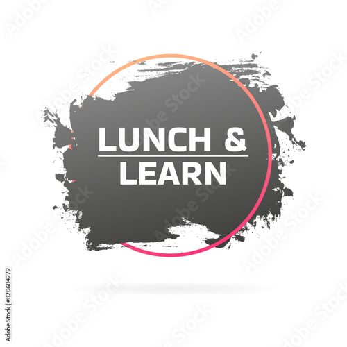 Lunch and learn banner icon. Flat style. Vector icon