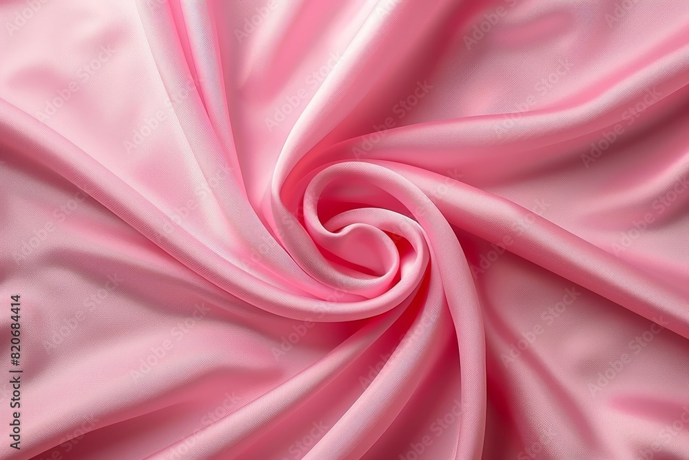 Obraz premium Graceful soft pink backdrop with centered flowing fabric design for an elegant and chic touch