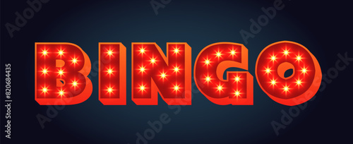 BINGO pop art lettering icon. Flat Style. Vector icon